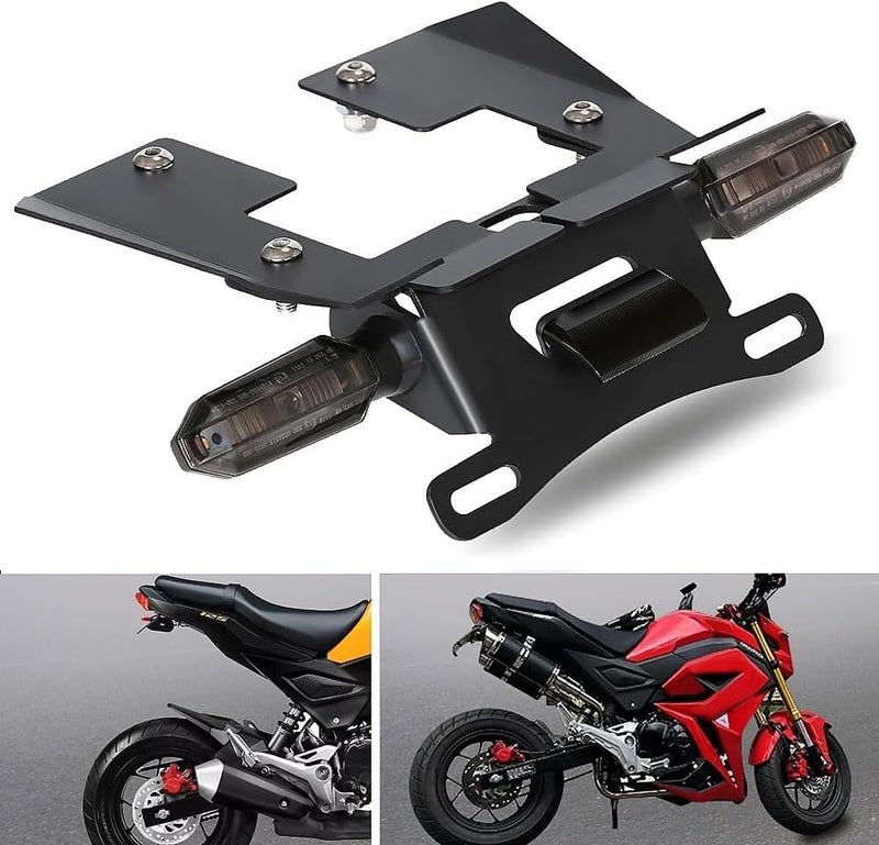 janice Grom 125 MSX Fender Eliminator Kit - Tail Tidy Compatible with 2016-2020 MSX125 Grom - License Plate Bracket Holder with Rear Turn Signals & License Plate Light (Smoke) - Image 5